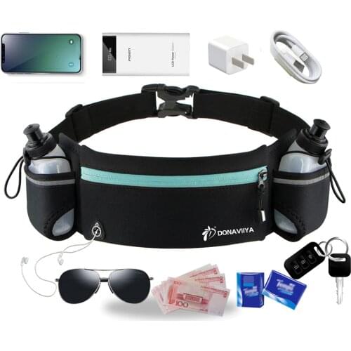 Trail Running Waist Belt Marathon Dual Pocket Bag Men Women Outdoor Fitness With Water Bottle Waterproof Phone Sport Waist Bags