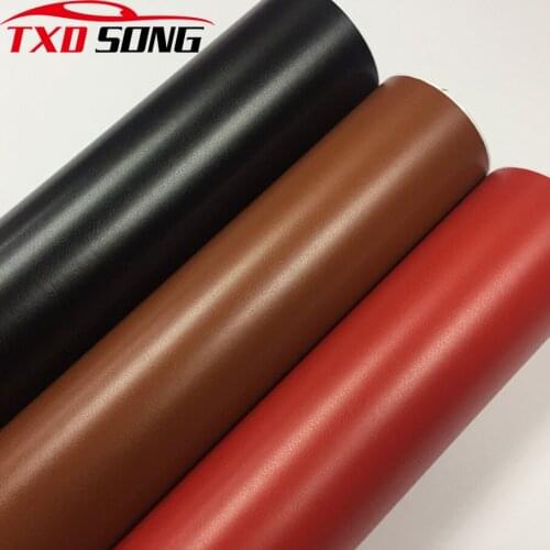 50CM*152CM Premium Black Leather Pattern PVC Adhesive Vinyl Film Stickers For Auto Car Body Internal Decoration Vinyl Wrap