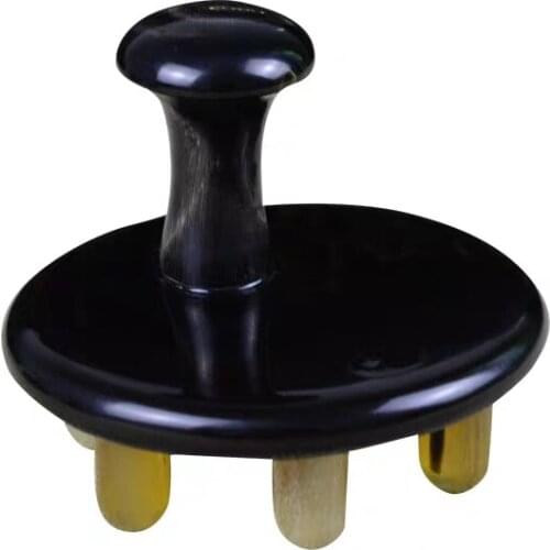 1pcs Natural Black Horn Wide Tooth Massage Comb Anti-static Hair Smoothing Comb Head Acupoint Pressure Therapy Health Care Tool