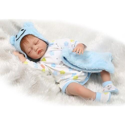 Lifelike Realistic Dolls Reborn Babies Silicone Reborn Baby Dolls for Girls Children,20 Inch Newborn Sleeping Doll with Clothes