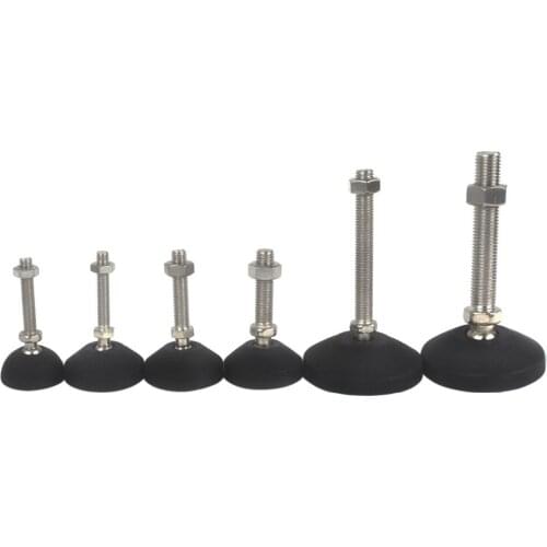 M8 M10 Black Adjustable Furniture Legs Table Sofa Carbinet Bed Feet Universal Joint Glide Pads