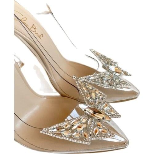 Luxury Women Pumps 2021 Transparent High Heels Sexy Pointed Toe Slip-on Wedding Party Brand Fashion Shoes For Lady Size 35-40