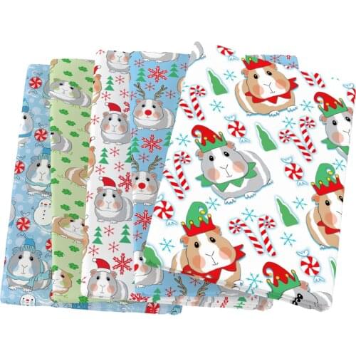 Christmas Guinea Pigs Polyester Cotton Fabric For Tissue Kids home textile Sewing Quilting for Sewing Tilda Dol,1Yc13762