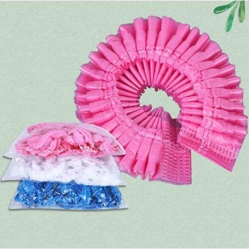New 100Pcs/Bag Disposable Hair Shower Cap Non-woven Pleated Anti Dust Hat Set Women Men Bath Caps Hair Salon Beauty Accessories