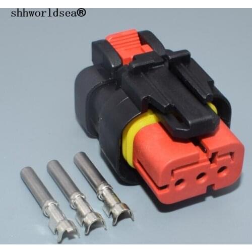 Shhworldsea 3 pin automotive wiring harness plug electric female connectors with terminals 776523-1 car Camshaft sensor plug