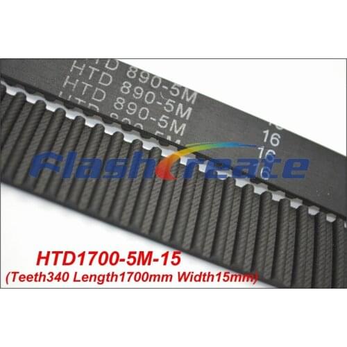 POWGE 1700 5M Synchronous Belt Teeth=340 Length=1700mm Width=/1015/20mm HTD5M 5M S5M Rubber Closed-Loop Belt 5M Pulley 1700-5M