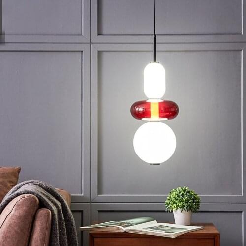 2021 new modern minimalist Nordic creative personality glass ball light luxury minimalist hotel bedside chandelier