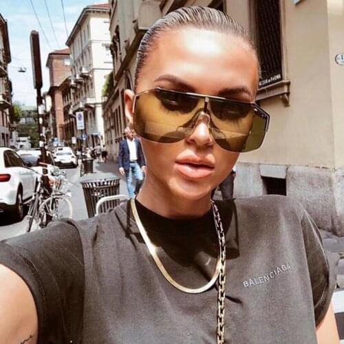 2021 Oversized Polarized Men Sunglasses Women One Piece Brand Design Windproof Sun Glasses Big Frame Male UV400 TYJ-55