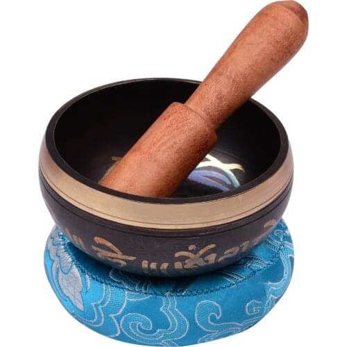 Tibetan Singing Bowl Set with Handmade Metal Sound Bowl & Soft Cushion for Meditation Sound Chakra Healing Yoga Relaxation