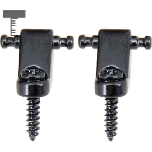 Tooyful 2 Pieces Guitar Iron Roller String Trees String Retainer Guide for Electric Guitar Replacement Parts Black