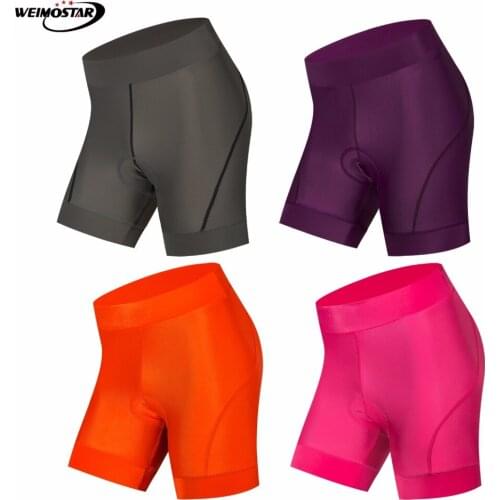 Weimo Bicycle Cycling Shorts Women 3D Silica Gel Padded Shockproof MTB Mountain Bike Shorts Underwear Underpants Pink Purple