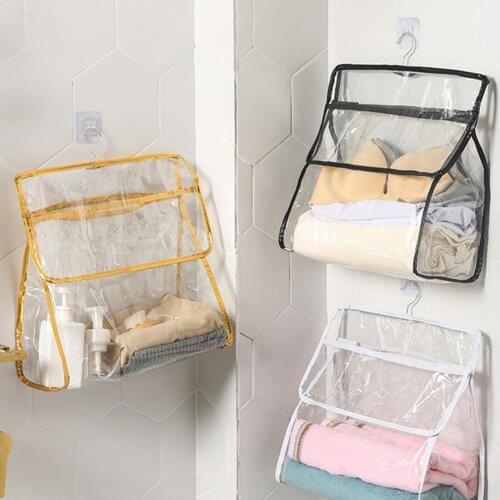 Waterproof Transparent Bathroom Storage Bag For Clohes Phone dormitory Hanging Hook Shower Bags Home Dormitory Bath Organizer