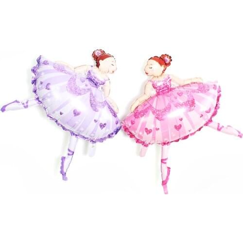 88*75cm Ballerina Ballet Dancer Girls Foil Helium Balloons Girls Happy Birthday Party Decorations Supplies