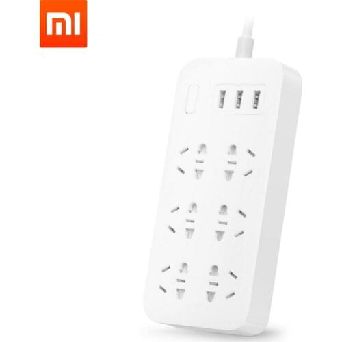 Xiaomi Mijia Power Strip Basic Version 6 Sockets With 3 5V 2.1A Fast Charging USB Ports White Socket Solid Color