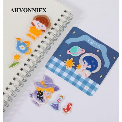 1 Set Embroidery Girl Patch Iron on Patches for Clothing Jeans Bags Patchwork Applique Cute Cartoon Parches DIY Clothes Stickers