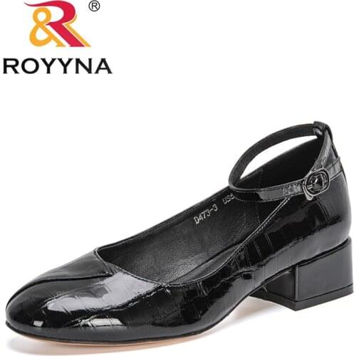 ROYYNA 2021 New Designers Patent Leather British Style College Style Casual Loafers Women Office Dress Shoes Ladies Wedding Shoe