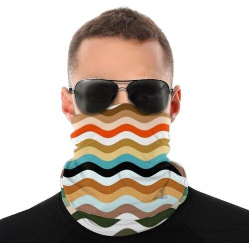 Zigzag Multicolor Red Scarves Neck Face Mask Unisex Fashion Neck Warmer Tubular Bandana Multi-functional Headband Biking Hiking