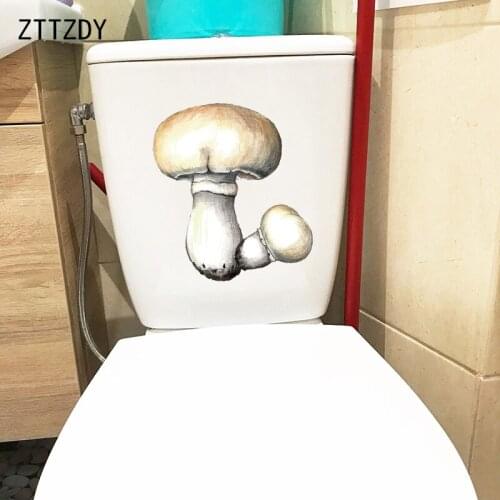 ZTTZDY 20.2×23CM Hand Painted Mushrooms Art Wall Stickers Mural Home Bathroom Toilet Decoration T6-0139