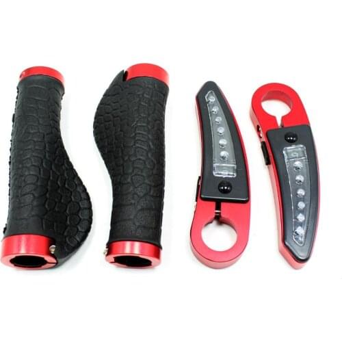 1 Pair Bicycle Grips Bike Cycling Rubber Solar Charger Bar End With Turn Light Handlebar Grips Bike Parts Cycling Equipment