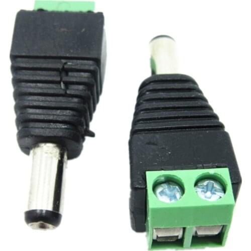 10pcs Male DC Power Plug Connector 2.1mm x 5.5mm 5.5*2.1mm (Screw Fastening Type) Needn't Welding DC Plug Adapter