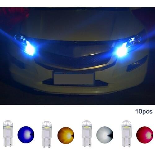 10PCS T10 W5W WY5W 168 501 2825 COB LED Car Wedge Parking Light Side Door Bulb Instrument Lamp Auto License Plate Light