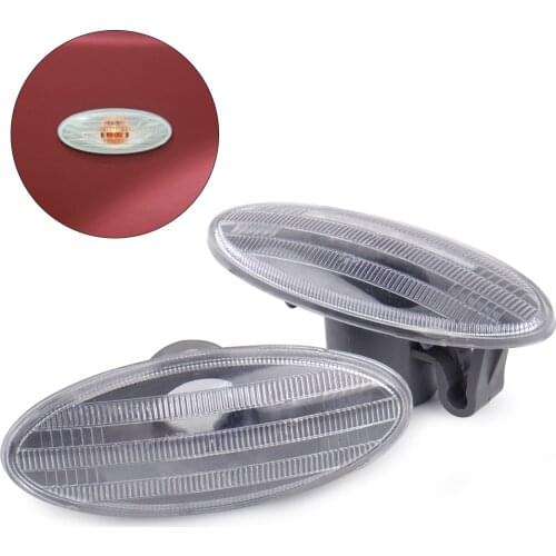 DWCX 2pcs Car Side Turn Signal Lamp Fender Marker Lights Cover 26160-89900 for Nissan Cube Juke Leaf Note Micra X-TRAIL March