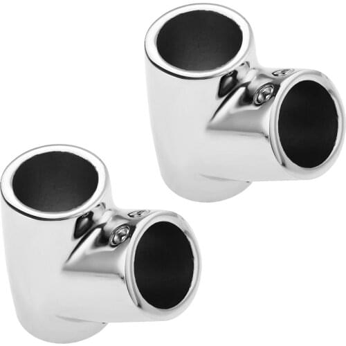Gohantee 2pcs Marine Grade Stainless Steel Boat Hand Rail 60 Degree Tee Fitting Hardware 7/8" 22mm Tube Rowing Boats Accessories