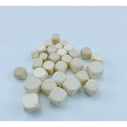 200pcs D6 6 Sided Blank Wood Dice Engraving DIY Games For Party Family Printing Printing Engraving Kid Toys Wood Cube Dices