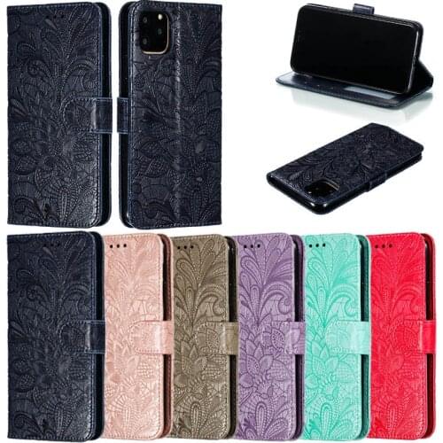 3D Leather Flip Cover Flower Cover Case For iPhone 7 8 Plus X Ten 10 XS Max XR XS 11 Pro Max Wallet Cover Capa Shell Coque Case