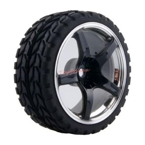 4pc 1/10 On-Road Car Tires 26*64MM plating Wheel Rim Rubber Tyre for HSP Tamiya HPI Kyosho Sakura 94122 94123 D3 D4 CS tt01 2061