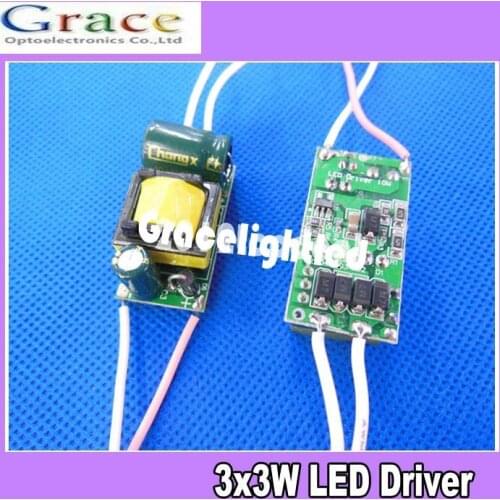 5pcs/lot 3X3W led driver, 3*3W driver, 9W lamp driver, 85-265V input for E27 GU10 E14 LED lamp, high quality and free shipping