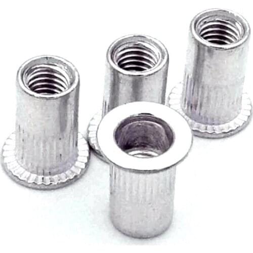 500pcs M3 M4 M5 M6 M8 M10 M12 Aluminum Alloy Rivnut Flat Head Threaded Rivet Insert Nutsert Cap Rivet Nut