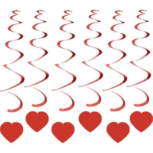 6Pcs/pack Wedding Decoration Love Heart Ceiling Hanging Spiral Garland Home Decor DIY Party Ornaments Wedding Party Supplies