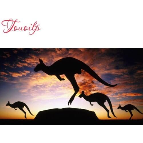 TOUOILP Sunset kangaroo 5D Diamond Painting Full Square/Round Drill 3D Embroidery Cross Stitch Mosaic Home Decor