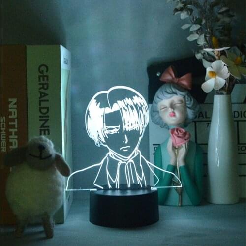Anime 3d Lamp Levi Ackerman Attack on Titan for Home Room Decor Light Child Gift LED Night Light Table Led Lamp Manga