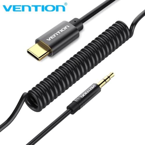 Vention Type C to 3.5mm Audio Cable USB Type-C 3.5 Jack USB C to 3.5 mm Spring Aux Cable for Xiaomi Car Stereo Speaker Headphone