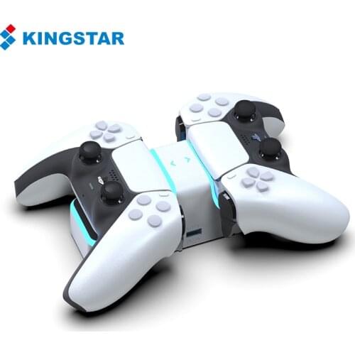 KINGSTAR Wireless Controller Dual Charger USB Fast Charging Cradle Dock Station Stand LED Indicator Gamepads Charger For PS5