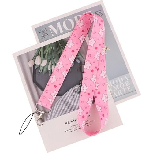 Flyingbee Pink Stars Painting Art Key Chain Lanyard Neck Strap For Phone Keys ID Card Lanyards Gifts For Friend Child X2106
