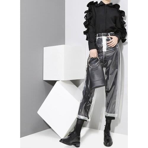 2020 Summer PVC Plastic Transparent Pants Model Style Fashion Pants Thick Waterproof Women Pants Streetwear Plus Size Pants
