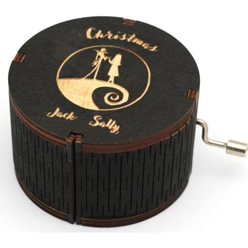 Antique Carved Wooden Cylindrical Music Box Hand-Cranked Music Box Birthday Gift Christmas Gift New Year Gift Home Decorations