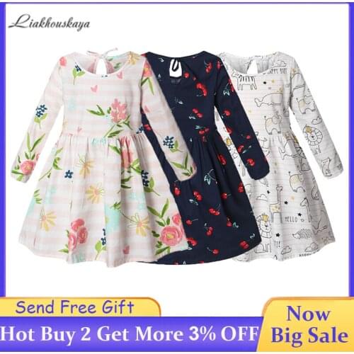ChildrenS Dresses GirlS Spring Cotton Floral Dress Child Long Sleeve Princess Party Dresses Carnival Christmas Girl Clothes