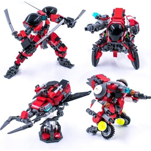 DIY MOC New Assembling Small Particle Mecha Gamma Heresy Beetle Robot Squad Building Block Toy for Children Gift