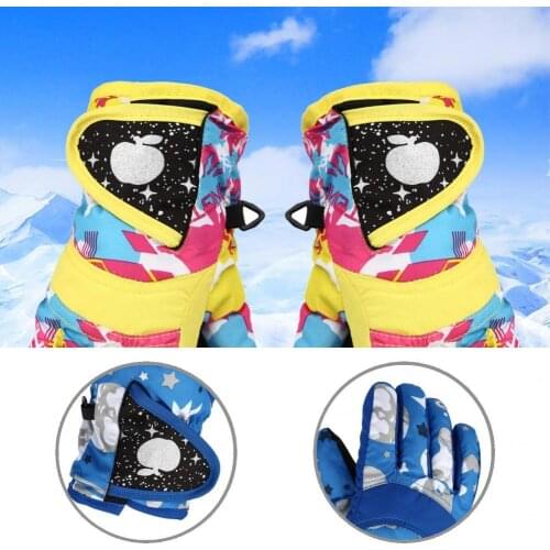 Breathable 1 Pair Great Outdoor Riding Kid Winter Gloves Waterproof Winter Gloves Anti-slip for Outdoor
