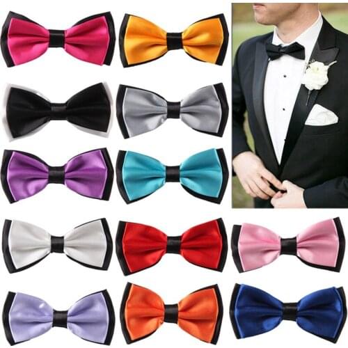 Adult Bowtie Classic Man Fashion Wedding Party Formal Satin gift Silk Multicolor Adjust Neck Bow tie style New Clip-On