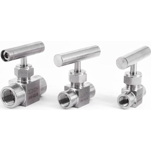1/8" 1/4" 3/8" 1/2" BSP NPT Female Male Needle Valve Crane 304 Stainless Flow Control Water Gas Oil 915 PSI One-Shape Handle