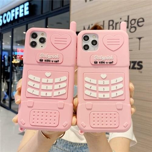 INS 3D Pink Game Phone Case For iPhone 11 12 Pro Max Mini XR XS Max 7 8 Plus SE 2020 Cute Phone Accessories Soft Back Cover