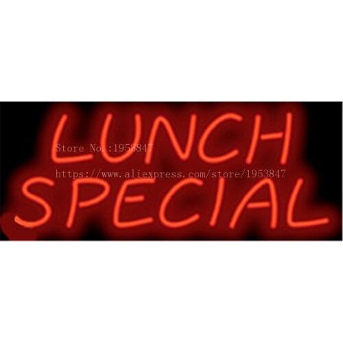 Lunch Special Neon sign Real Glass Tube Bulbs Light Bar Beer Club Decoration Custom Signs Signboard Bread Store Shop 17"x14"