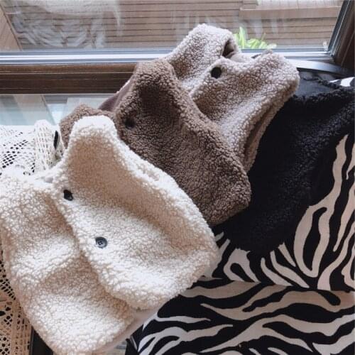 Boys And Girls Fur Vest Jacket For Girls Lamb Wool Plus Polar Fleece Warm Vest 2020 Autumn And Winter New ChildrenS Clothing