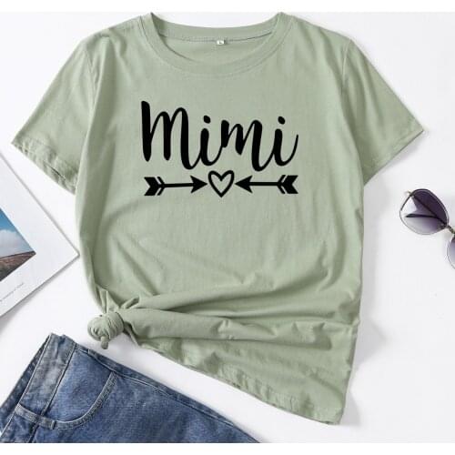 Mimi Grandma Mother Mimi-life Woman T-Shirt Short Sleeve T-Shirts Summer Tops for Women Cotton Graphic Tee Female Shirt Clothes