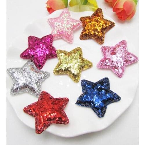 Sew on Mix Color 40pcs Star Bowknot patches for Clothes 3.5cm Star Shape scrapbooking accessories